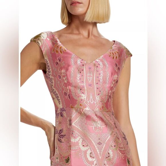 Etro Metallic Brocade Sheath Dress size 40/us size 4 - Picture 4 of 14